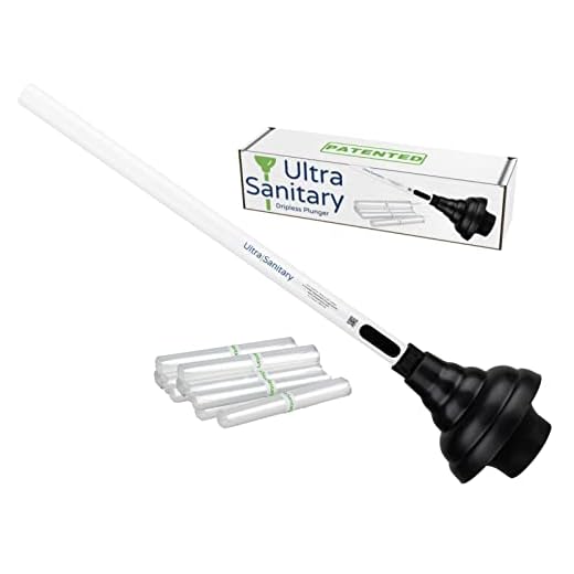 UltraSanitary Dripless Bathroom Toilet Plunger Stays Clean & Dry | No Drips, Rinse or Mess in Your Clean Bathroom | Bathroom Toilet Unclogger | Clean Toilet Bowl Plunger | Toilet Clog Remover