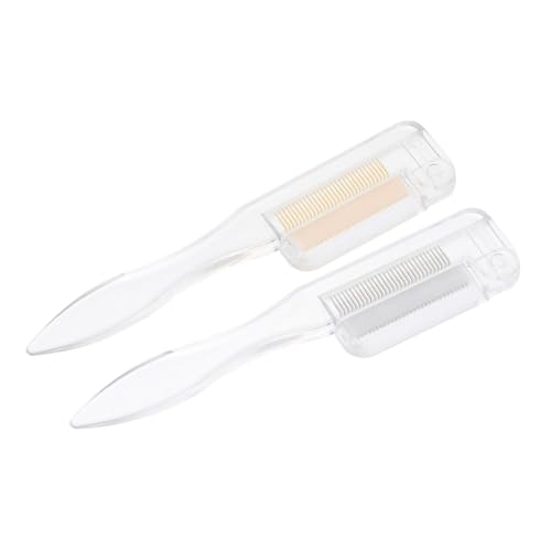 IWOWHERO De Peines Plegables Para Pestañas y Cejas Herramientas De Maquillaje Para Dar Forma a Las Cejas y Pestañas Acero Inoxidable Transparente Con y Plateado