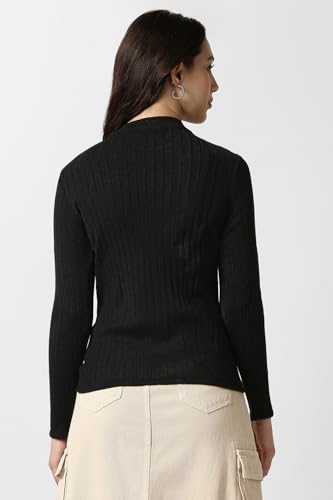 Image of Van Heusen Women's Round Neck Solid Knit Top|Full Sleeve Casual winterwear