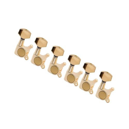 Guitar Tuning Pieces Basic 6 In Line Sealed Tuners Tuning Pegs Keys Machine Heads Set For ST TL Style Guitar(Gold)
