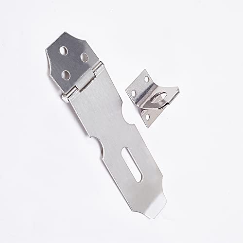 Image of Stainless Steel Padlock Hasp 5.39 inch Length Hasp Staple Padlock Latch with Screws for Furniture Window Cabinet Drawer Closet Silver Tone 3pcs