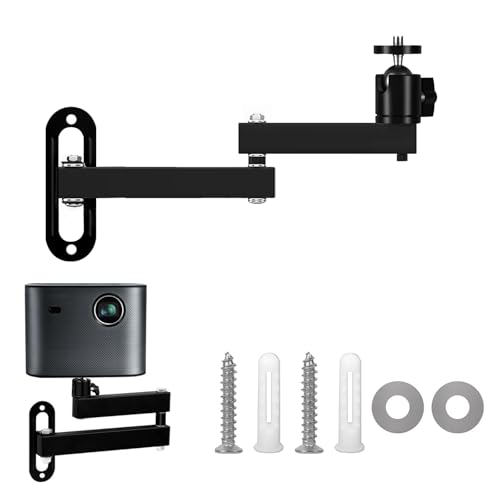Alleshelfer Support mural pour projecteur - Support en métal - Multi-angle - Réglable - Compatible avec projecteur/caméra de surveillance avec raccord à vis 1/4