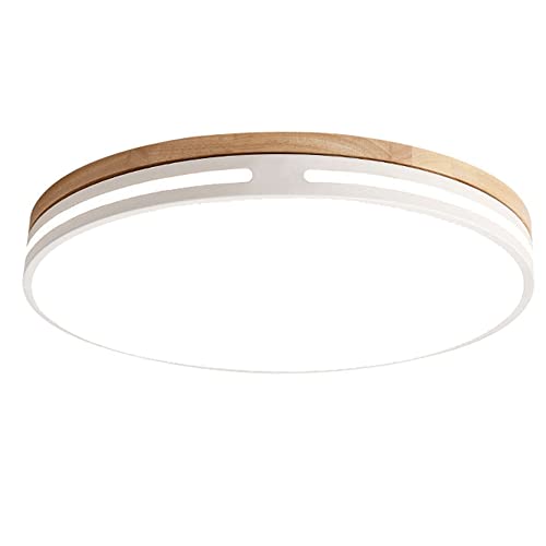 DOBQHWY Plafón LED Redondo Hueco Luces Planas Herrería Con Brillo Lateral Con Madera Iluminación Dosel Delgada Que Ahorra Energía Lámpara Panel Luz Blanca Fría para Comedor,Habitación Los Niños,Cocina