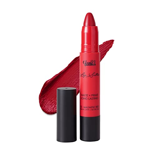 Image of Glam 21 Lip Sutra Non-Transfer Crayon Lipstick |Lightweight & Longlasting| Creamy and comfortable on lips -2.8 gm | Magnetic Red-02