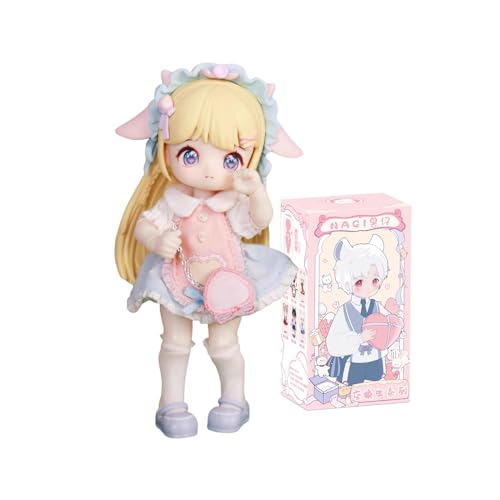 CALEMBOU BJD Doll Blind Box Figure, Kawaii 1/12 Mechanical Jointed Surprise Toy, Mystery Collectible Action Figure, Posable Dress Up for Girls Boys (1 Single Box)