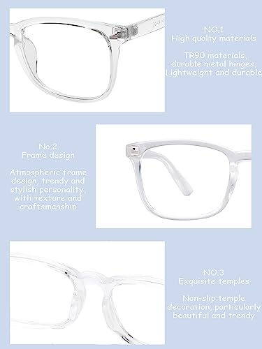 Image of Onrtry Non Prescription Glasses for Men Women Square Clear Lens Eyeglasses