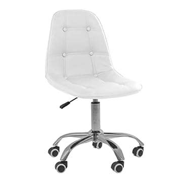 Cadeira Base Giratória Office Eiffel Botonê Ajustável Cor:Branco