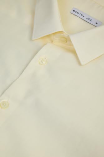 Image of SNITCH Men Formal Shirt | Slim Fit Full Sleeve Spread Collar Solid Design | Premium 100% Cotton & Breathable Fabric for Office, Business Meetings