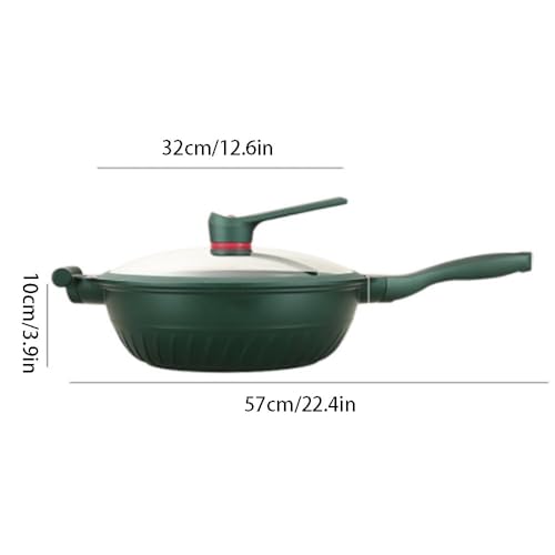 Wok de aluminio fundido con antiadherente y tapa, 12.6 pulg miniatura 6