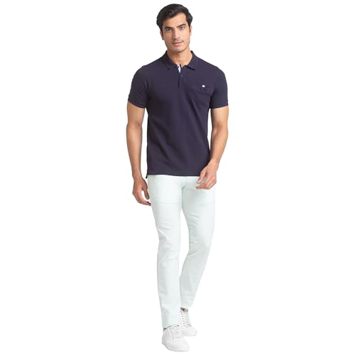 Image of Parx Regular Fit Dark Blue T-Shirt for Men