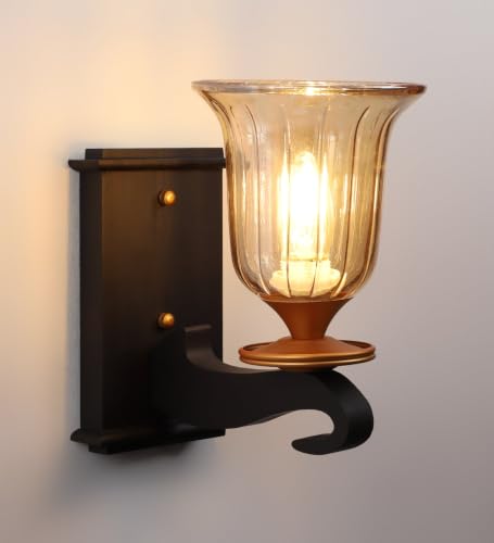 Image of ELIANTE by Jainsons Lights | Wooden Wood- Metal Wall Light -S- - Included Bulb | Multi Metal Wall Light | for Living Room, Bedroom, Hallway | E27 Holder | 3 Year Warranty