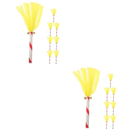 Abaodam 4sets Bright Pink Pom Poms Cheerleading Sticks Sticks Noise Maker Pompom Decor Versatile 8pcs*4