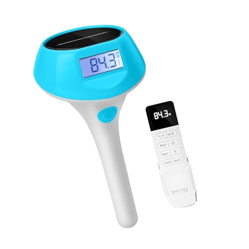 Thermographe solaire de piscine flottant et étanche IP68 en bleu clair
