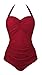 Angerella Vintage Halter Swimsuit Monokini One Piece Swimwear Bathing Suits