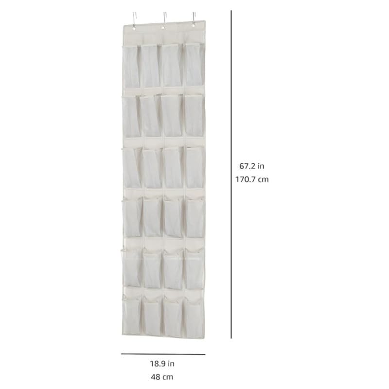 Zapatero para colgar sobre la puerta, 24 bolsillos grandes de malla para colgar zapatos con múltiples bolsillos, para dormitorio, baño, cocina, ahorro de espacio eficiente