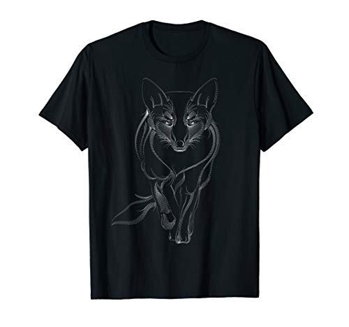 Niedliche Fuchs Punkt Linie Skizze Zeichnung - Fuchs T-Shirt