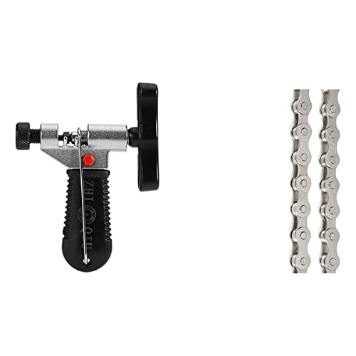 ZHIQIU FSC F410 Chaîne de vélo 1 vitesse 1 vitesse 1/2 x 1/8', 104 L (argent + Dérive-chaine)