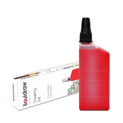 Encre à dessin étanche pour stylo technique Rouge 25 ml Compatible avec les stylos Isograph Rotring