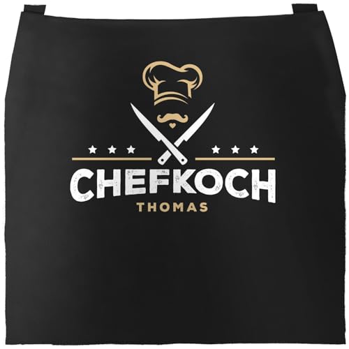 SpecialMe® Küchen-Schürze Name anpassbar Schriftzug Chefkoch/Chefköchin individualisierbar...