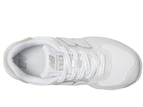New Balance Kids 574 V1 70s Racing Lace-up Sneaker, White/Silver Metalic, 12 Wide US Unisex Little2