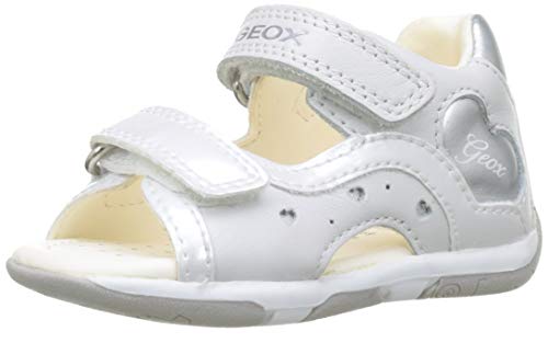 Geox Baby Tapuz Girl, Sandalias para Bebés, Blanco (White/Silver C0007), 22 EU