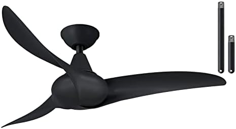 Minka-Aire F854-CL Wave 44" Ceiling Fan with Remote Control and Additional 3.5" Downrod in Coal Finish