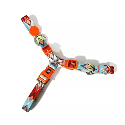 デザイナー グラフィティ スタイル 調節可能 ペット 首輪 犬 リード チェスト ストラップ バッグ (色 : C サイズ : 小) (Bスモール)