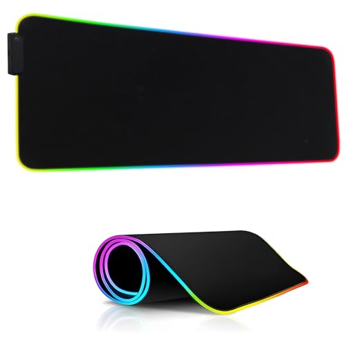 Anluomania Tapis de Souris Gaming, Tapis de Souris RGB, Mouse Pad, 800 x 300 x 4 mm Grand Tapis Souris, 15 Effets D'éclairage LED, Étanche, Antidérapant, Résistant à l'usure pour Gamer, Ordinateur, PC Anluomania Tapis de Souris Gaming, Tapis de Souris RGB, Mouse Pad, 800 x 300 x 4 mm Grand Tapis Souris, 15 Effets D'éclairage LED, Étanche, Antidérapant, Résistant à l'usure pour Gamer, Ordinateur, PC