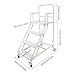 4 Steps Ladder with Wheels, 880 lbs Rolling Ladder with Platform Industrial & Warehouse Rolling Stairs with Stair Edge Protector, 39.4IN top Step Height
