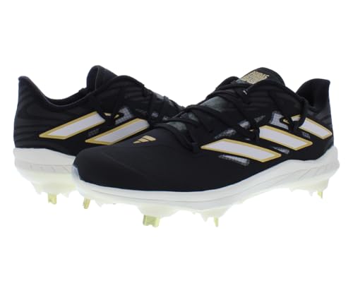 adidas Adizero Afterburner 9 Mens Shoes Size 7.5, Color: Core Black/Clown White/Gold Metallic-Black