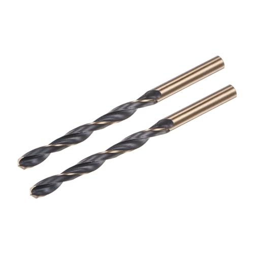 sourcing map 2pcs Jobber Drill Bits 7mm (0.276) Black Nitride & Gold Titanium Coated M2 High Speed Steel (HSS) Twist Drill Bits for Stainless Steel Aluminum Alloy Metal