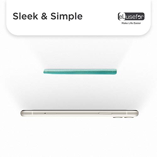 Image of Stick-On Phone Wallet for Back of iPhone or Android Case | 8 Sleeve Credit Card Holder - Pocket for Cards, Money & ID - Built-in Stand - Waterproof Material - Travel, Work & Life-Proof - Turquoise