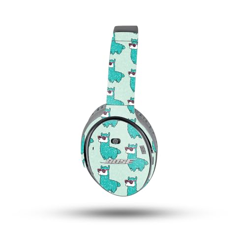 Image of MightySkins Glossy Glitter Skin Compatible with Bose QuietComfort 35 II Headphones - Awesome Alpacas | Protective, Durable High-Gloss Glitter Finish | Easy to Apply