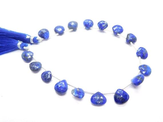 Lapis Lazuli gemstone beads en cœur et pierres naturelles en fil de 8 pouces pour bijoux