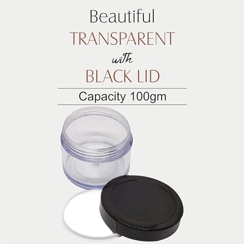 Image of Zenvista Cosmetics Shan Jars, with Matte Finish Black Lids, for Cream, Lotion, Shampoo, Spices, Herbs, medication, DIY Skin Care - 50 gm [Pack of 5]
