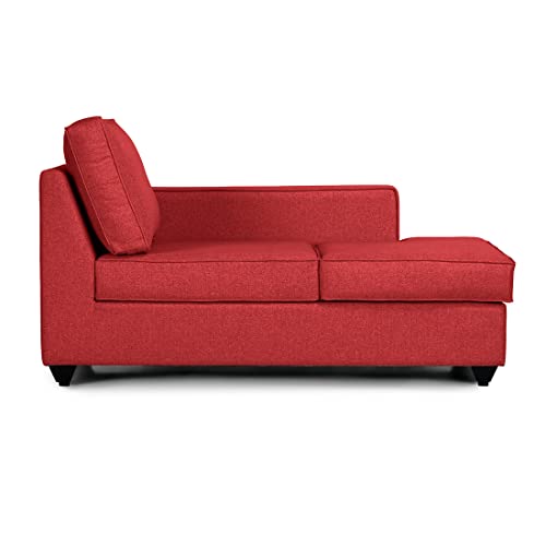 Image of Wakefit Sofa Set | 3 Year Warranty | Sofa 3 Seater, 3 Seater Sofa for Living Room, Wooden Sofa Set, 3 Seater + Right Aligned, Sofa for Living Room - Napper(Omega : Red)