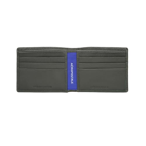 Image of Aeropostale Men's SLIMFOLD Wallet Tucson - Olive | Pebbled Leather | Formal & Minimalist Carry | Ideal for Gifting
