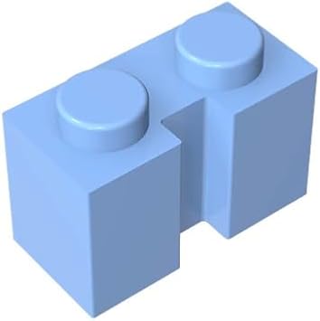 BrickBuddy Gobricks GDS-798 Brick Special 1 x 2 with Groove 50PCS Compatible with Lego Toy 4216 4617170 DIY Parts and MOC Components for Major Brick Brands ColorBright Light Blue 212