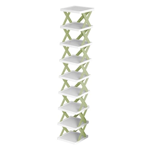 Étagère à chaussures empilable 9 niveaux meuble de rangement pliable et compact