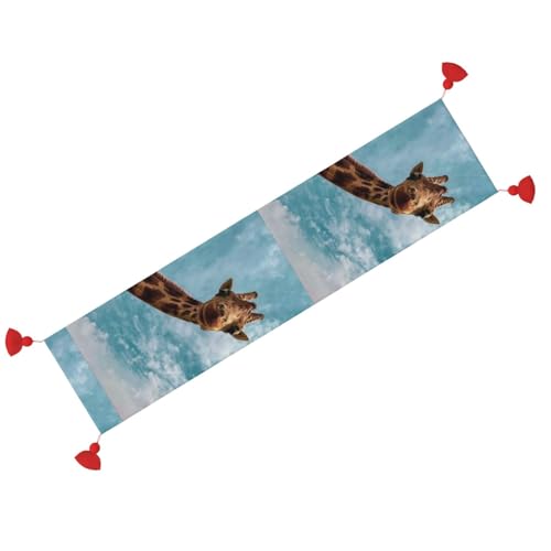 Chemin de table girafe antidérapant pour repas de Noël et anniversaire