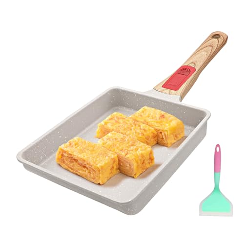AIKENBBKK Tamagoyaki Pan, 19x16 cm, White