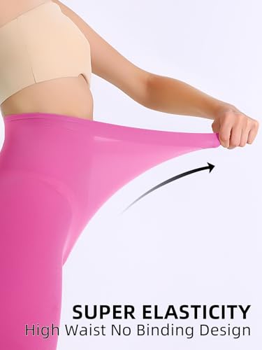 Image of Women's 80 Denier Semi Opaque Tights High Waist Soft Solid Color Footed Pantyhose