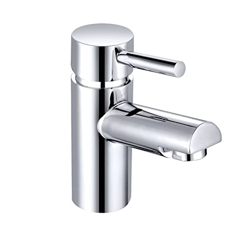 Contemporary Bathroom Chrome Basin Sink Single Lever Mixer Tap and Waste