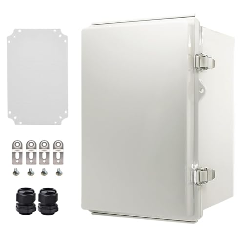 Image of Outdoor Waterproof Electrical Box Junction Box Weatherproof IP67 ABS Plastic Enclosure Switch Router Project Box Electronics Enclosure with Mounting Plate Wall Bracket Grey 11.8 inchx7.9 inchx6.7 inch