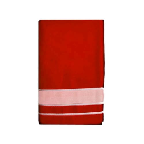 Men's Cotton Colored Dhoti with Fancy Border Kerala-style Veshti Mundu Kaili Lungi 2.0 Mtrs