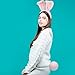Zeyune 2pcs/4pcs Easter Bunny Ears Headband for Kid with Pom Tail Bunny Cartoon Toy Character Cosplay for Toddler Girl(2 Pcs,Pink)