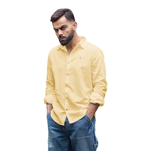 Image of WROGN Men's Linen Blend Shirt | Solid Styles | Slim Fit