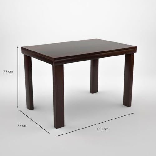 Image of Solid Sheesham Wood 4 Seater Dining Table Set with Cushioned Chairs for Dining Room | Living Room | Home & Office | Hotels Restaurant & Cafe (4 Seater, Walnut E)