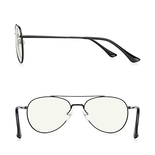 Image of Aviator Reading Glasses for men and Women Blue Light Blocking Lens Spring Temple