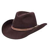 MIX BROWN Cowboy Hat with Wide Brim 100% Wool Cowgirl Hat Western Hats for Women Men Felt Outback Panama Rancher Hat